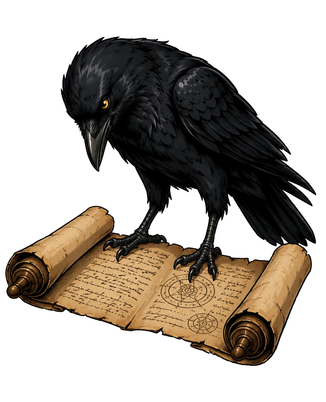 Ink standing on an ancient scroll